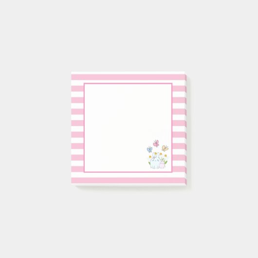 Stomme Bunnies met lentedagen en vlinders Post-it® Notes (Voorkant)