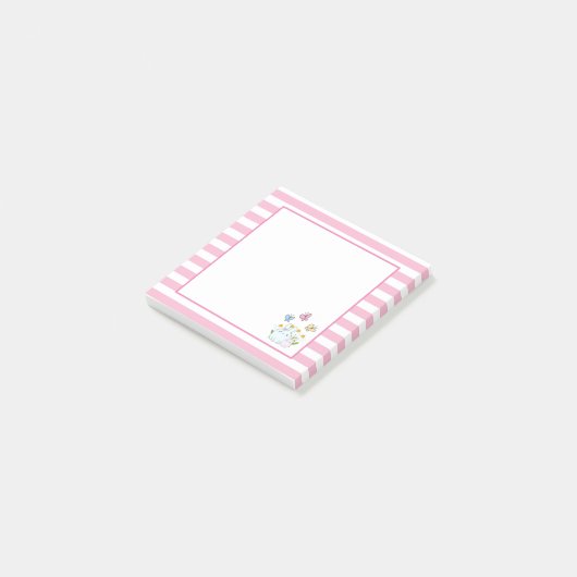 Stomme Bunnies met lentedagen en vlinders Post-it® Notes (Schuin)