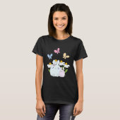 Stomme Bunnies met lentedagen en vlinders T-shirt (Voorkant volledig)