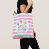 Stomme Bunnies met lentedagen en vlinders Tote Bag (Dichtbij)