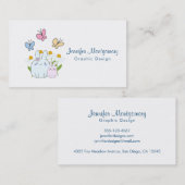 Stomme Bunnies met lentedagen en vlinders Visitekaartje (Voorkant / Achterkant)