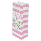 Stomme Bunnies met lentedagen en vlinders Wijn Cadeautas (Voorkant Gekanteld)