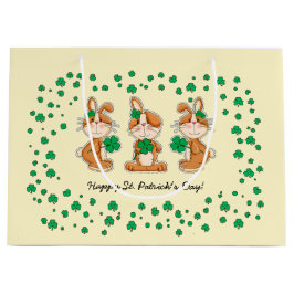 Stomme Bunnies met Shamrocks St.Patrick's Day Groot Cadeauzakje