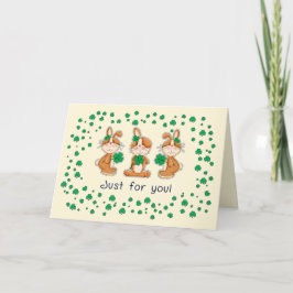 Stomme Bunnies met Shamrocks St. Patrick's Day Kaart