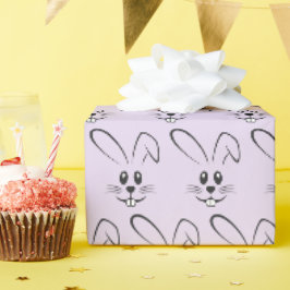 Stomme Bunnies op Paars Cadeaupapier