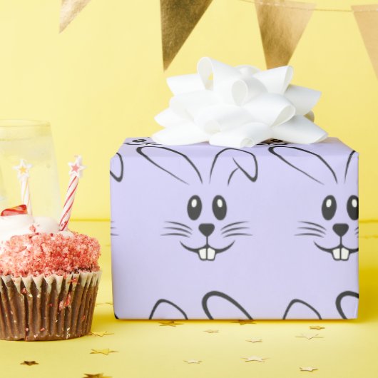Stomme Bunnies op Paars Cadeaupapier (Verjaardagsfeest)