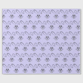 Stomme Bunnies op Paars Cadeaupapier (Vlak)