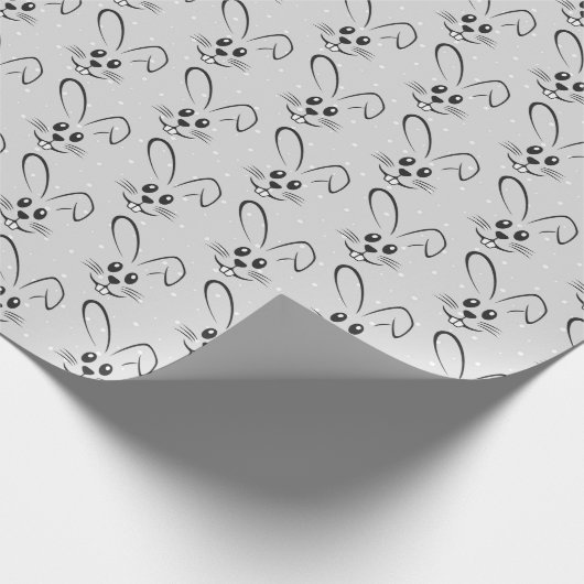 Stomme Bunnies op poka Dots Cadeaupapier (Hoek)