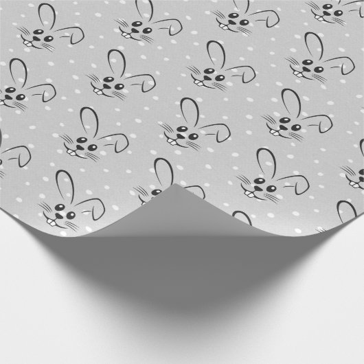 Stomme Bunnies op poka Dots Cadeaupapier (Hoek)