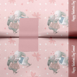 Stomme Bunnies op roze Valentijnsdag Pattern Tissuepapier