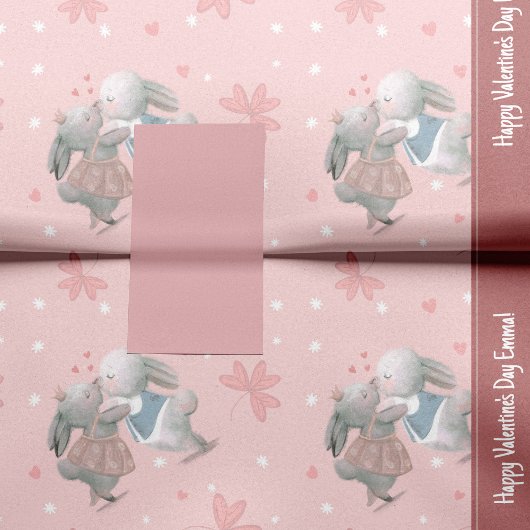 Stomme Bunnies op roze Valentijnsdag Pattern Tissuepapier