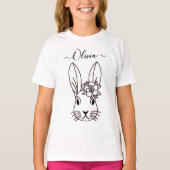 Stomme Bunny en Bloem. T-Shirt aanpassen (Voorkant)