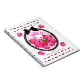 Stomme bunny en kawaii aardbeien notitieboek (Rechterzijde)