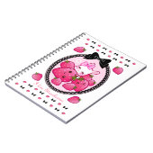 Stomme bunny en kawaii aardbeien notitieboek (Linkerzijde)