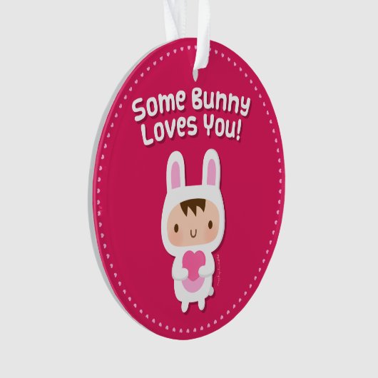 Stomme Bunny houdt van je liefste bekentenis Ornament (voorkant)