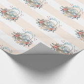 Stomme Bunny in een mand met eieren en  bloemen Cadeaupapier (Hoek)