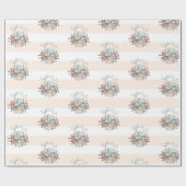 Stomme Bunny in een mand met eieren en  bloemen Cadeaupapier (Vlak)