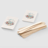 Stomme Bunny in een mand met eieren en  bloemen Handwaaier (Niet-gemonteerd)