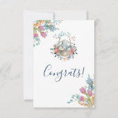 Stomme Bunny in een mand met eieren en  bloemen Kaart (Voorkant)