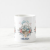 Stomme Bunny in een mand met eieren en  bloemen Koffiemok (Center)