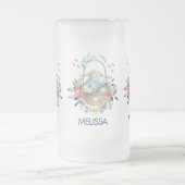 Stomme Bunny in een mand met eieren en  bloemen Matglas Bierpul (Center)