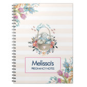 Stomme Bunny in een mand met eieren en  bloemen Notitieboek (Voorkant)