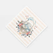 Stomme Bunny in een mand met eieren en  bloemen Servet (Hoek)