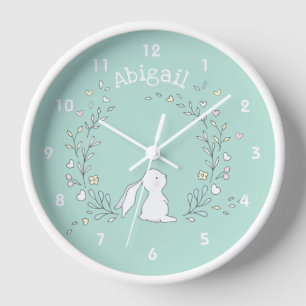 Stomme Bunny in een Wreath, Mint Green Nursery/Kin