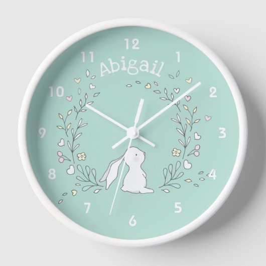 Stomme Bunny in een Wreath, Mint Green Nursery/Kin (Voorkant)