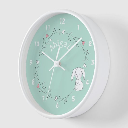 Stomme Bunny in een Wreath, Mint Green Nursery/Kin (Hoek)