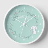 Stomme Bunny in een Wreath, Mint Green Nursery/Kin (Voorkant)