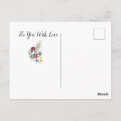 Stomme bunny in waterverf bloemen briefkaart (Achterkant)