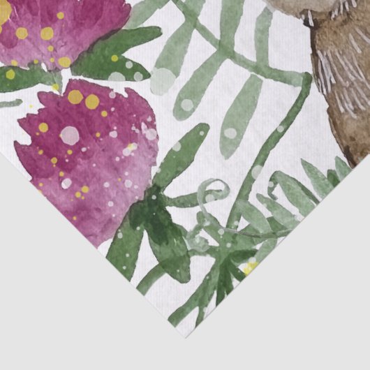 Stomme bunny in waterverf bloemen tissuepapier (Detail)