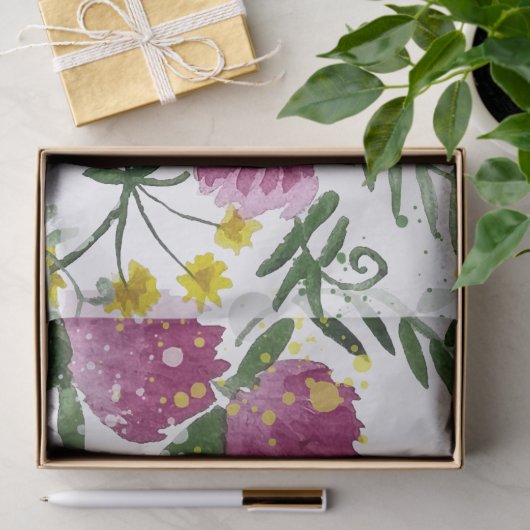 Stomme bunny in waterverf bloemen tissuepapier (Geschenk)