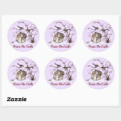 Stomme Bunny & Pesky Little Birds! Ronde Sticker (Vel)