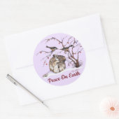 Stomme Bunny & Pesky Little Birds! Ronde Sticker (Envelop)