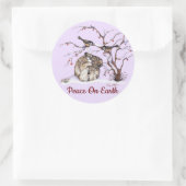 Stomme Bunny & Pesky Little Birds! Ronde Sticker (Tas)