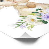 Stomme Bunny, Rabbit, Purple Flowers, Genderneutra Foto Afdruk (Hoek)