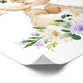 Stomme Bunny, Rabbit, Purple Flowers, Genderneutra Poster (Hoek)