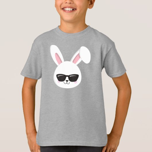 Stomme Bunny, witte Bunny, Bunny met zonnebril T-shirt (Voorkant)
