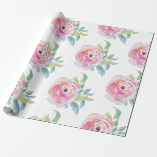 Stomme Cadeau Floral Wrapping Paper Cadeaupapier (Uitgerold)
