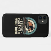 Stomme Canadese Wolf Bird Case-Mate iPhone Case (Achterkant (horizontaal))