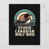 Stomme Canadese Wolf Bird Feestdagenkaart (Voorkant)