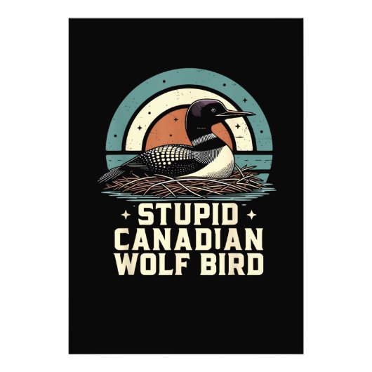 Stomme Canadese Wolf Bird Foto Afdruk (Voorkant)