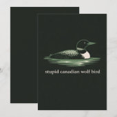 Stomme Canadese Wolf Bird kaart (Voorkant / Achterkant)