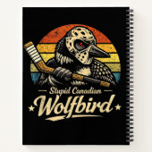 Stomme Canadese Wolf Bird Notitieboek (Achterkant)