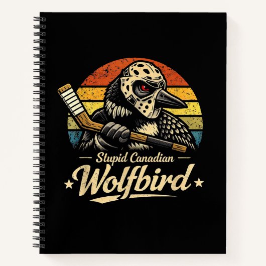 Stomme Canadese Wolf Bird Notitieboek (Voorkant)