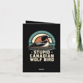 Stomme Canadese Wolf Bird Notitiekaartje (Achterkant)