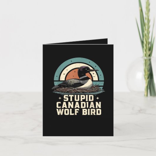 Stomme Canadese Wolf Bird Notitiekaartje (Voorkant)