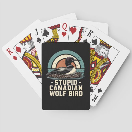 Stomme Canadese Wolf Vogel Pokerkaarten (Achterkant)